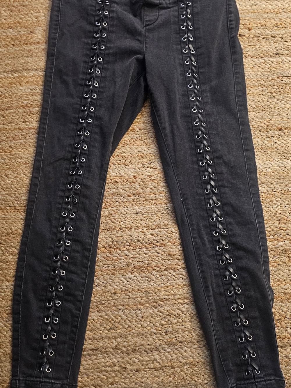 torrid Charcoal Black Lace-Up Skinny Jeans